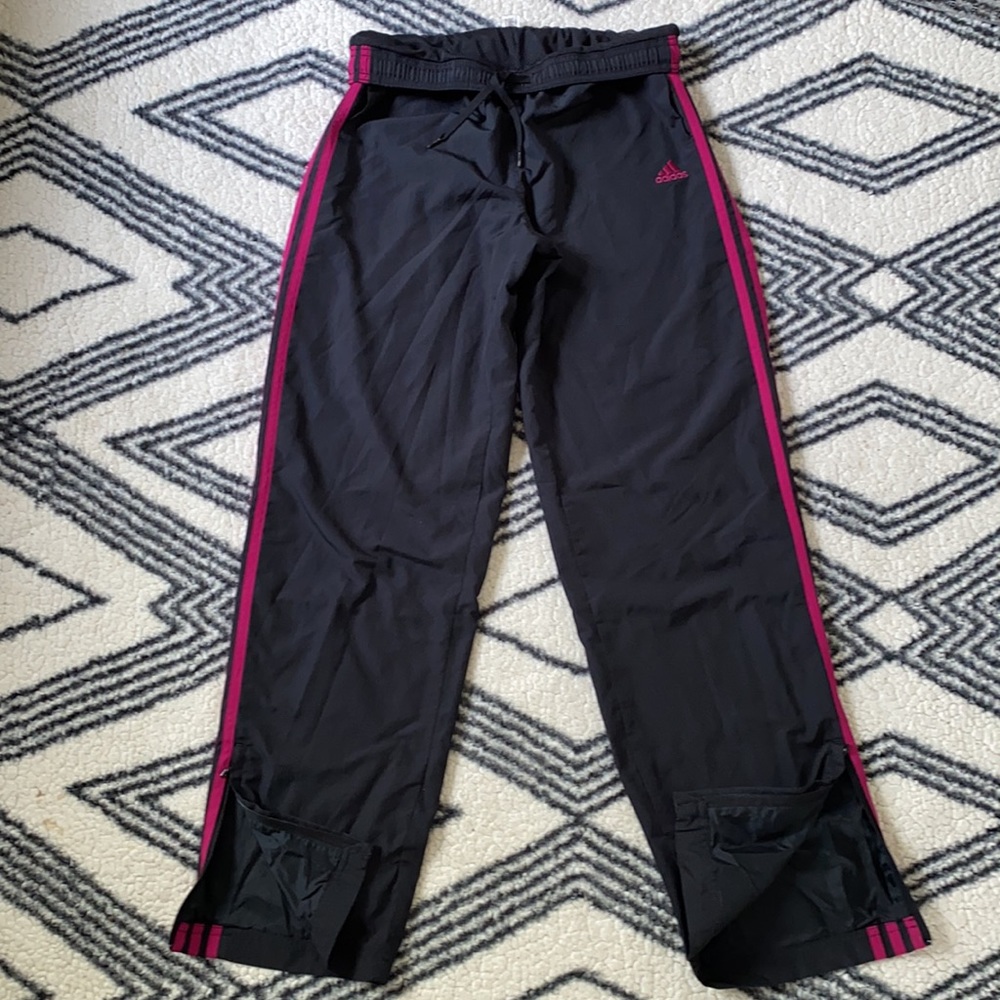 Adidas Women Wind Pants Black Pink Size Small